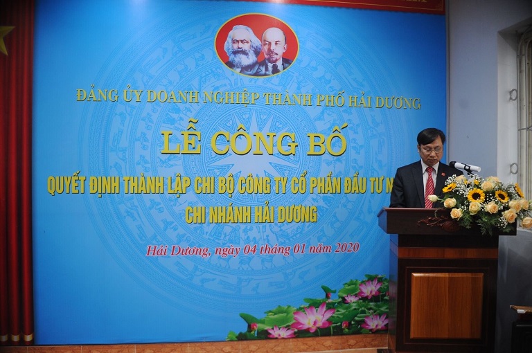 Lễ công bố quyết định thành lập Chi bộ Công ty Cổ phần Đầu tư Newland chi nhánh Hải Dương